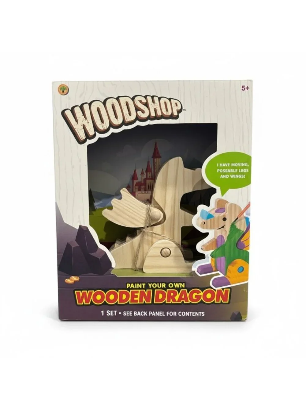 Woodshop Paint Your Own Wooden Dragon Kit With Acrylic Paints & Brush For Ages 5